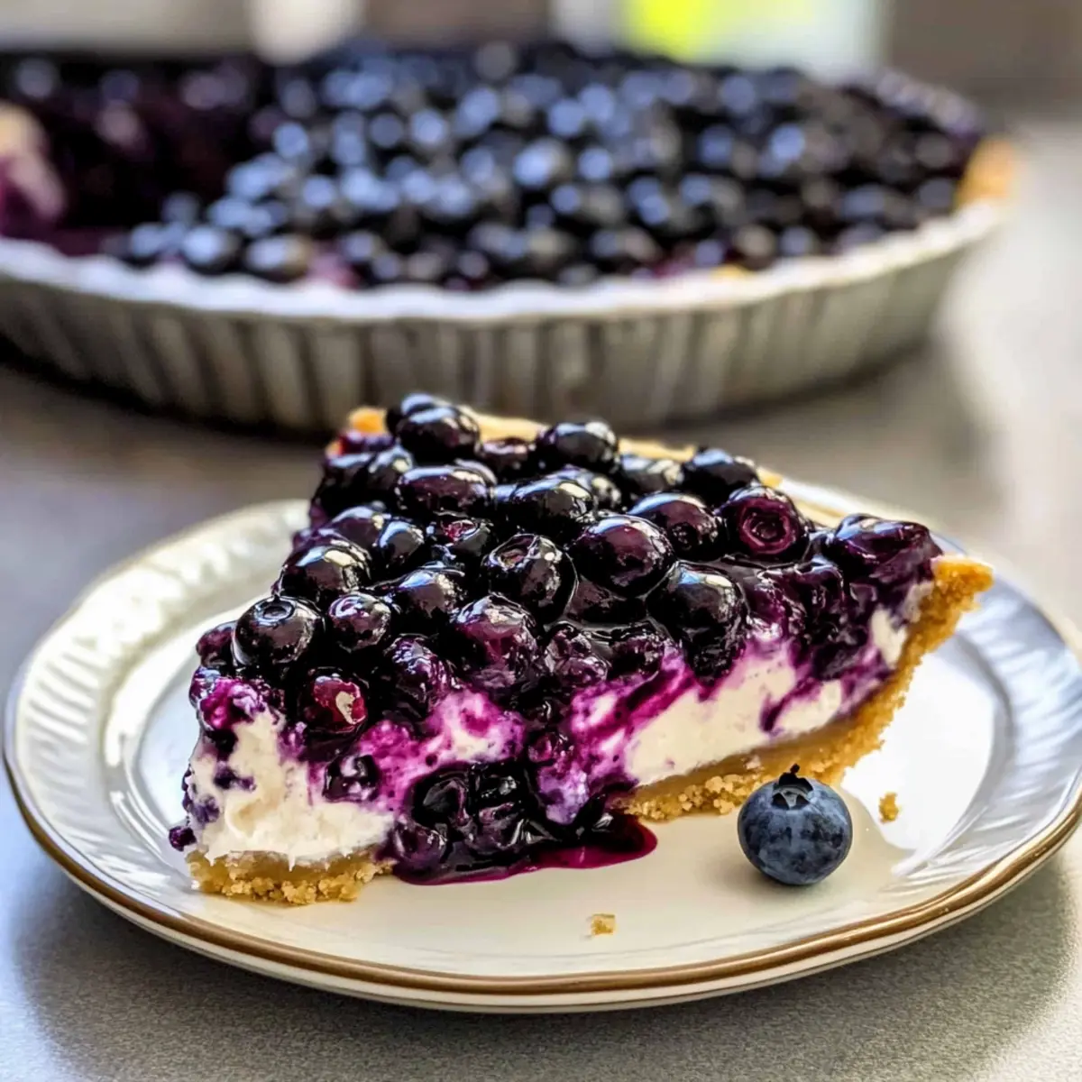 No-Bake Blueberry Cream Cheese Pie That's Pure Bliss