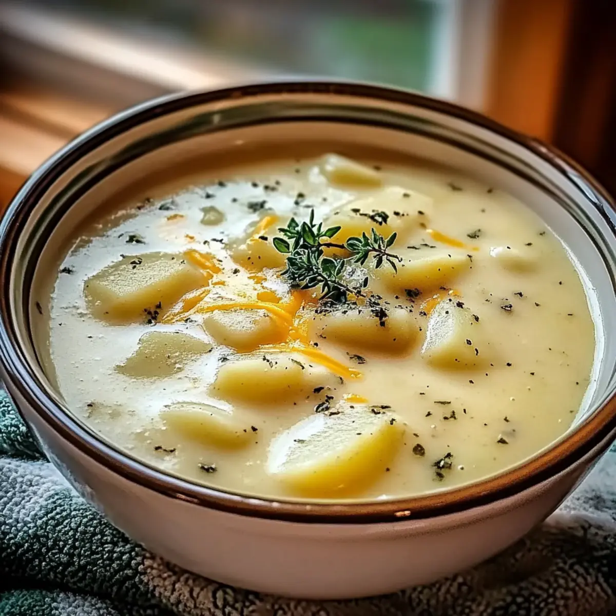 Creamy Cheddar Garlic Herb Potato Soup That Warms Your Soul
