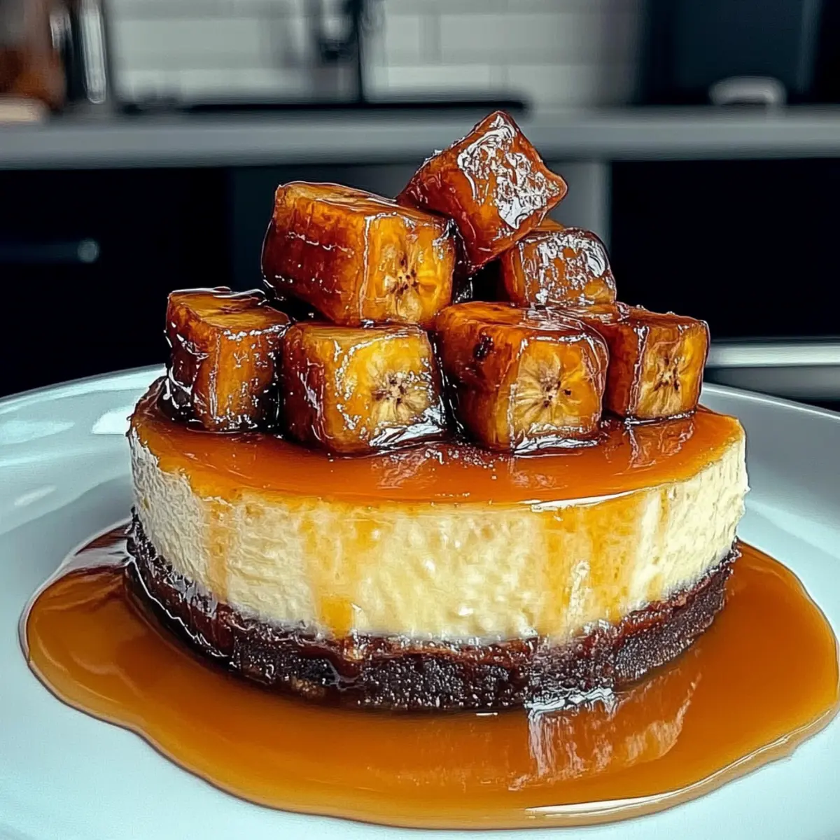 Caramelized Banana Cheesecake with Rum Glaze to Indulge You