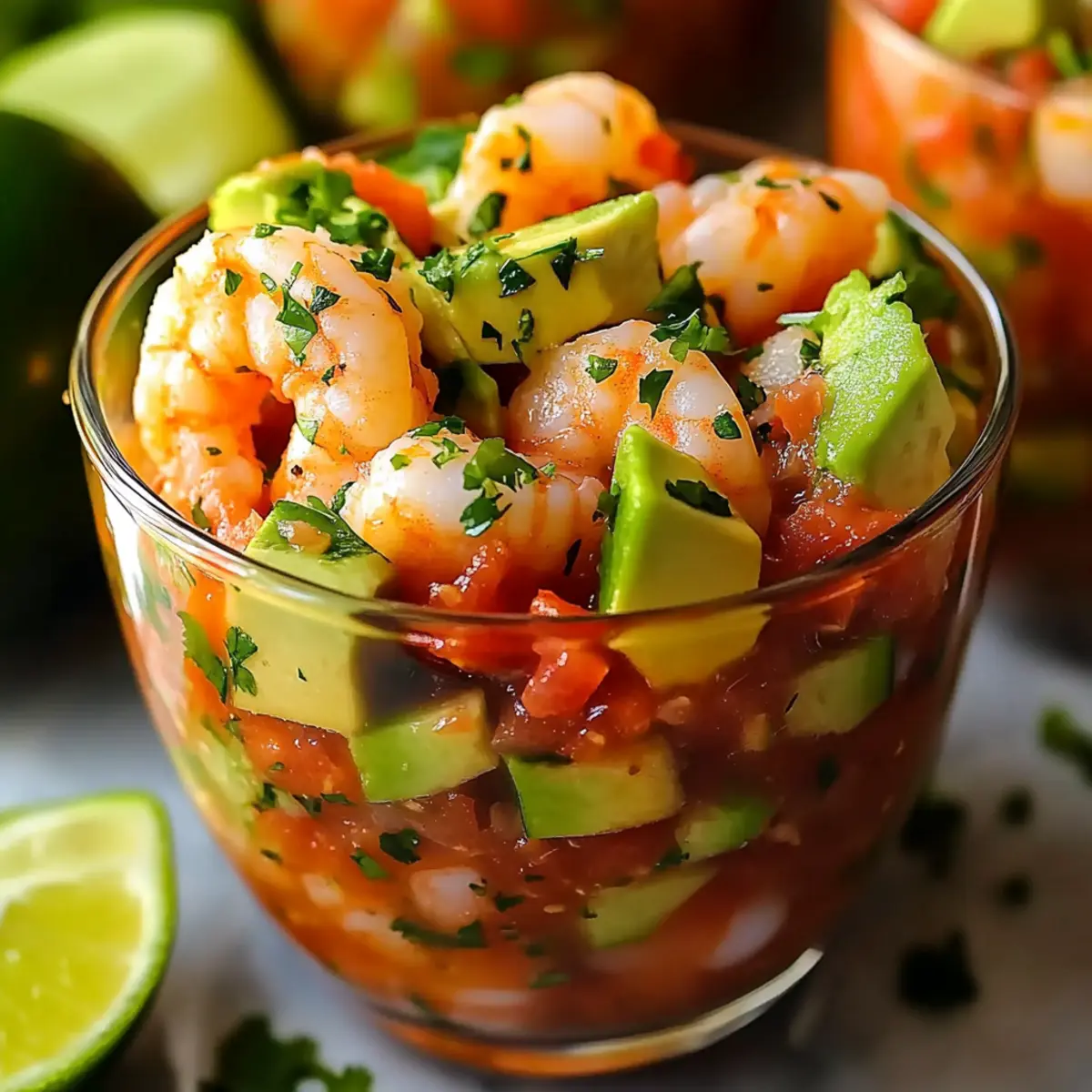 Refreshing Mexican Shrimp Cocktail with Creamy Avocado Delight