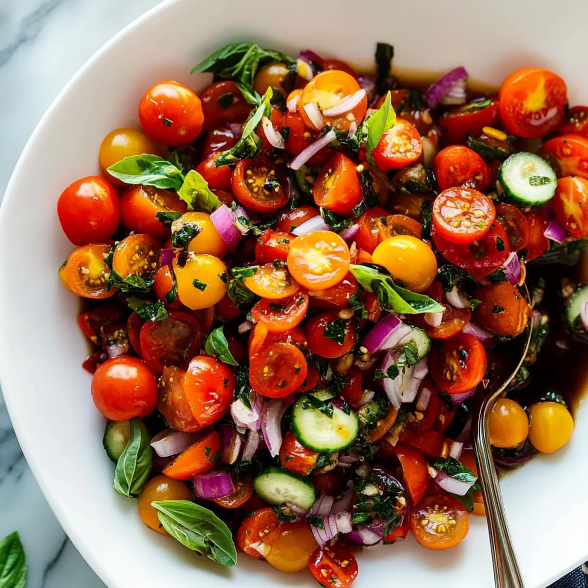 Refreshing Tomato Salad Burst with Summer Flavors