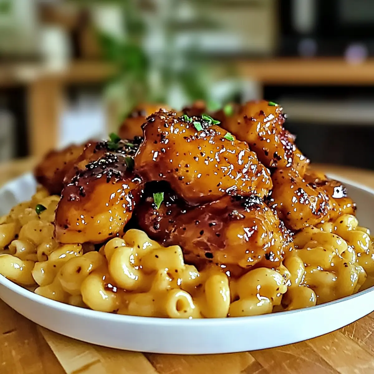 Spicy Honey Pepper Chicken with Mac and Cheese Bliss