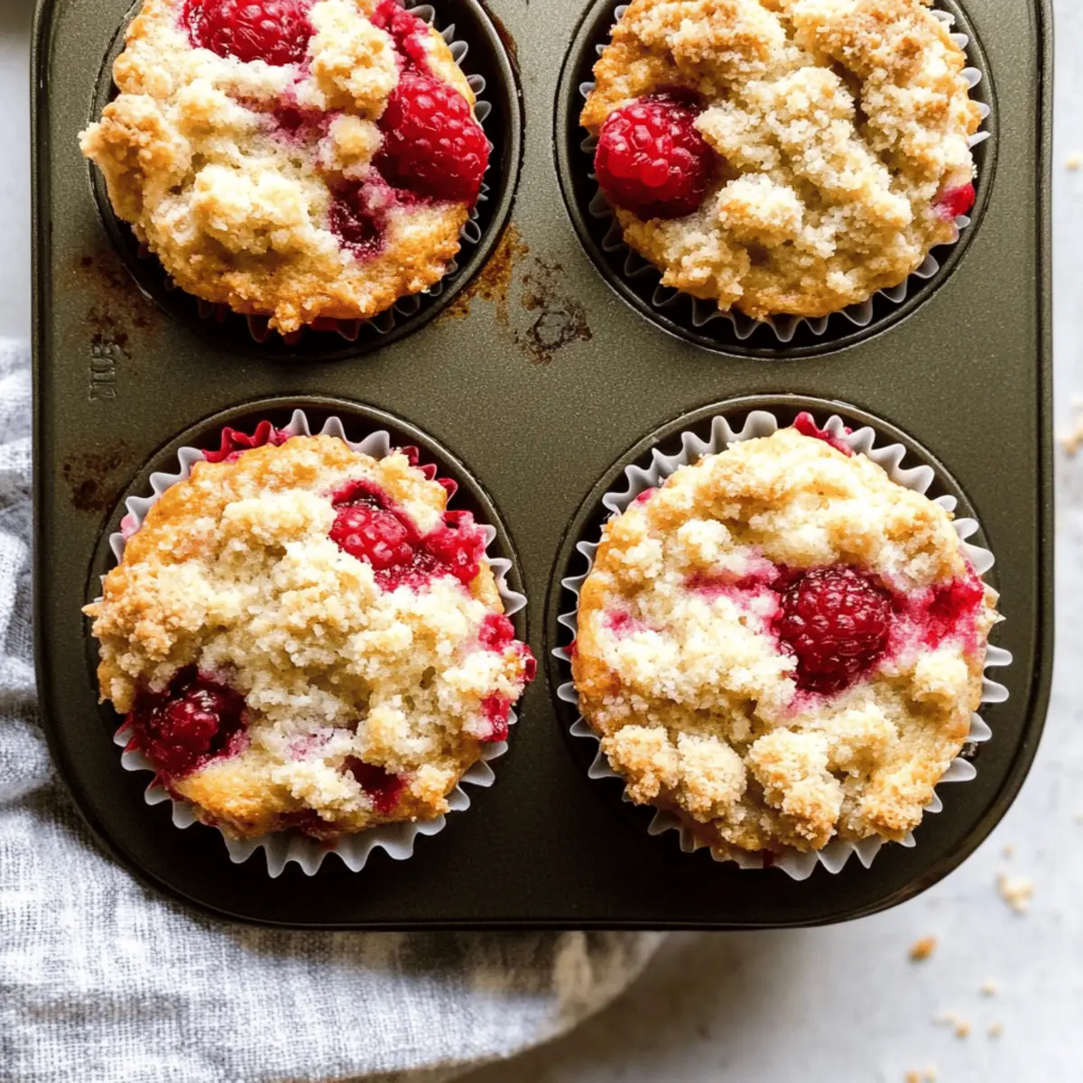 Moist Raspberry Muffins Recipe with Crunchy Streusel Delight