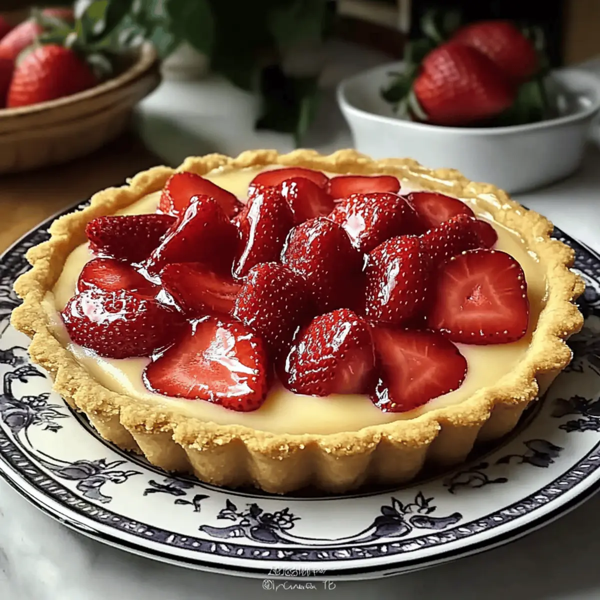 Delightful Vanilla Custard & Strawberry Tart for Summer Bliss