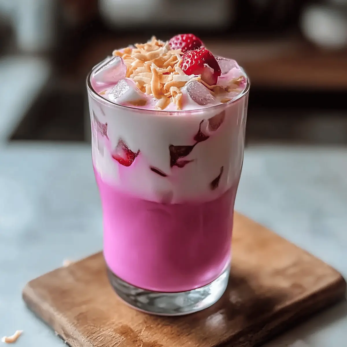 Delicious Pink Coconut Iced Latte for Refreshing Summer Sips