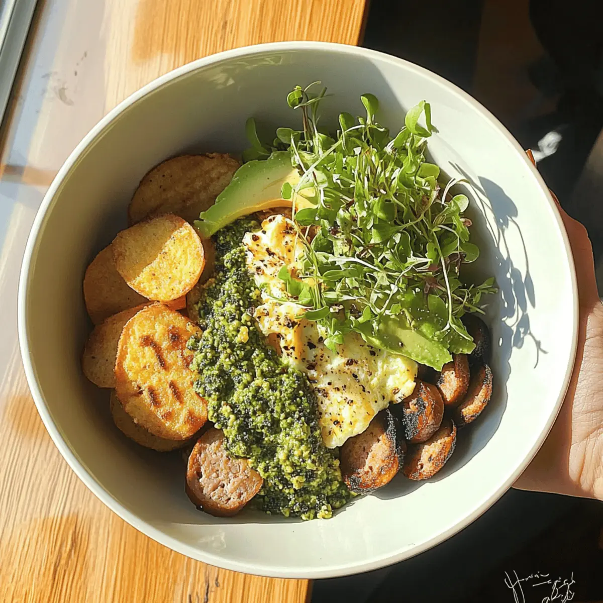 High Protein Pesto Breakfast Bowl for a Wholesome Start
