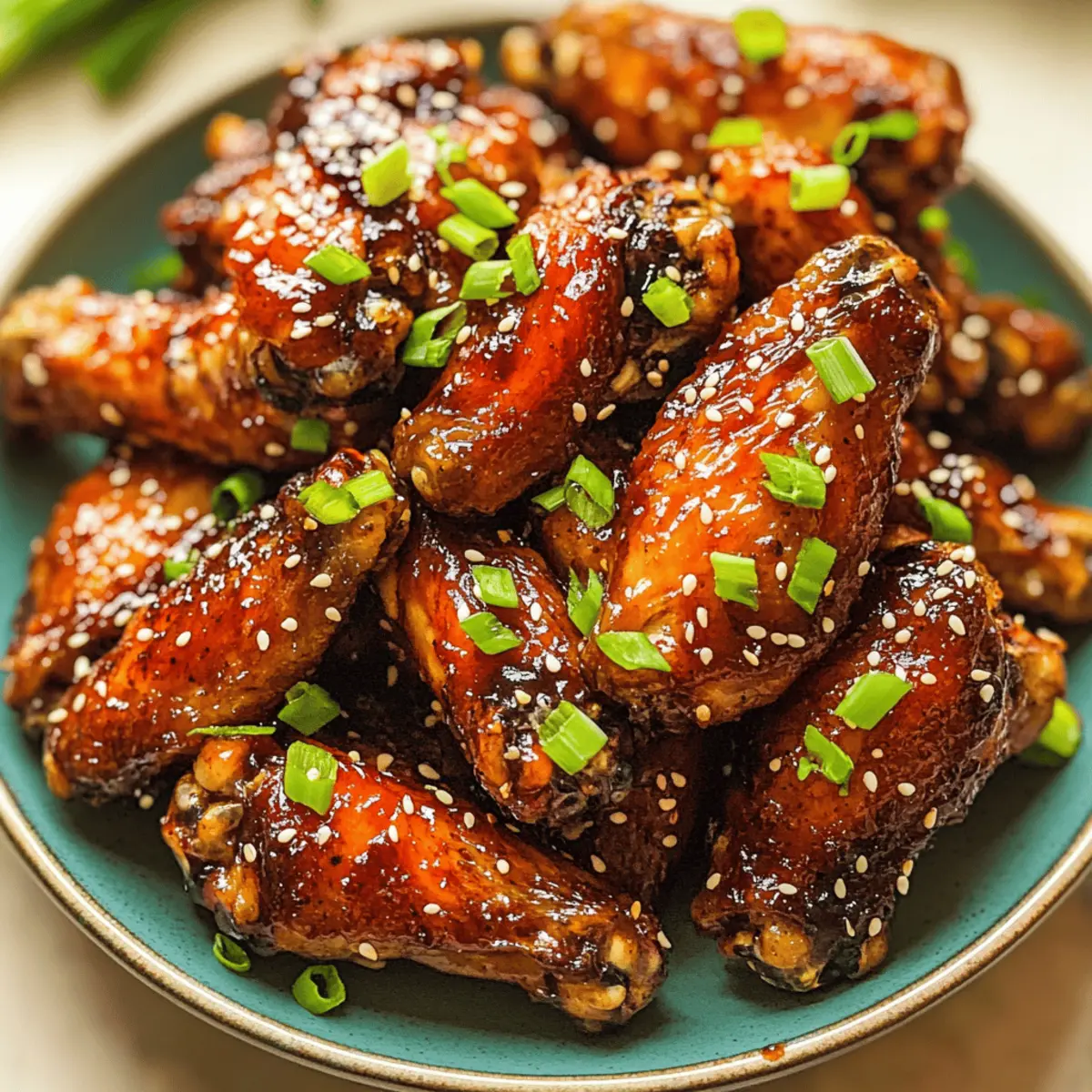Crispy Asian Air Fryer Chicken Wings with Sweet Glaze