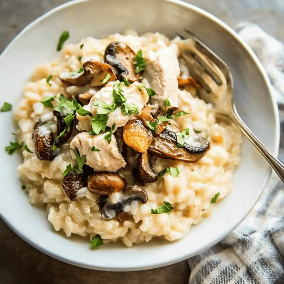 Creamy Chicken and Mushroom Risotto That's A Cozy Dream Dish