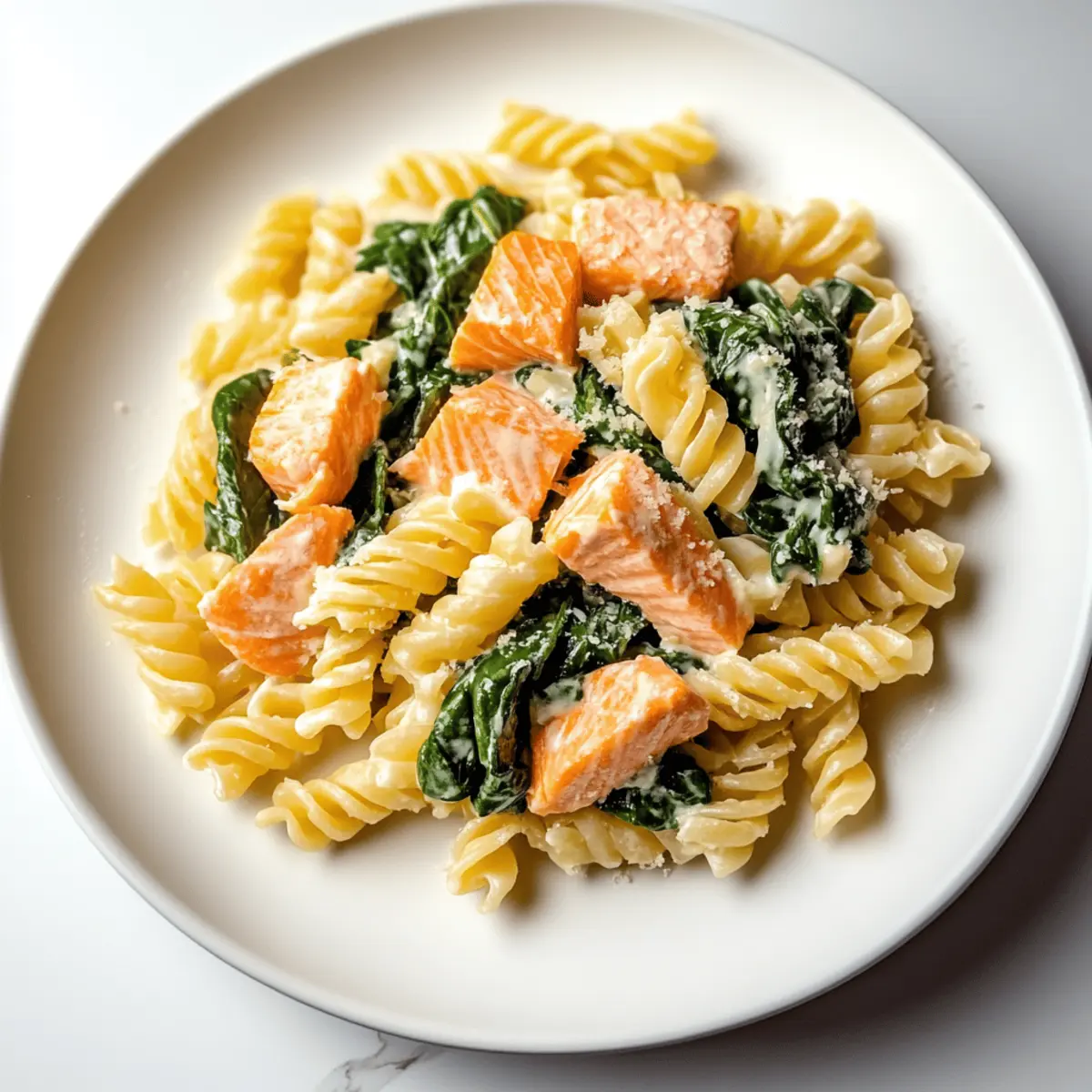 Creamy Spinach Salmon Pasta in Under 30 Minutes