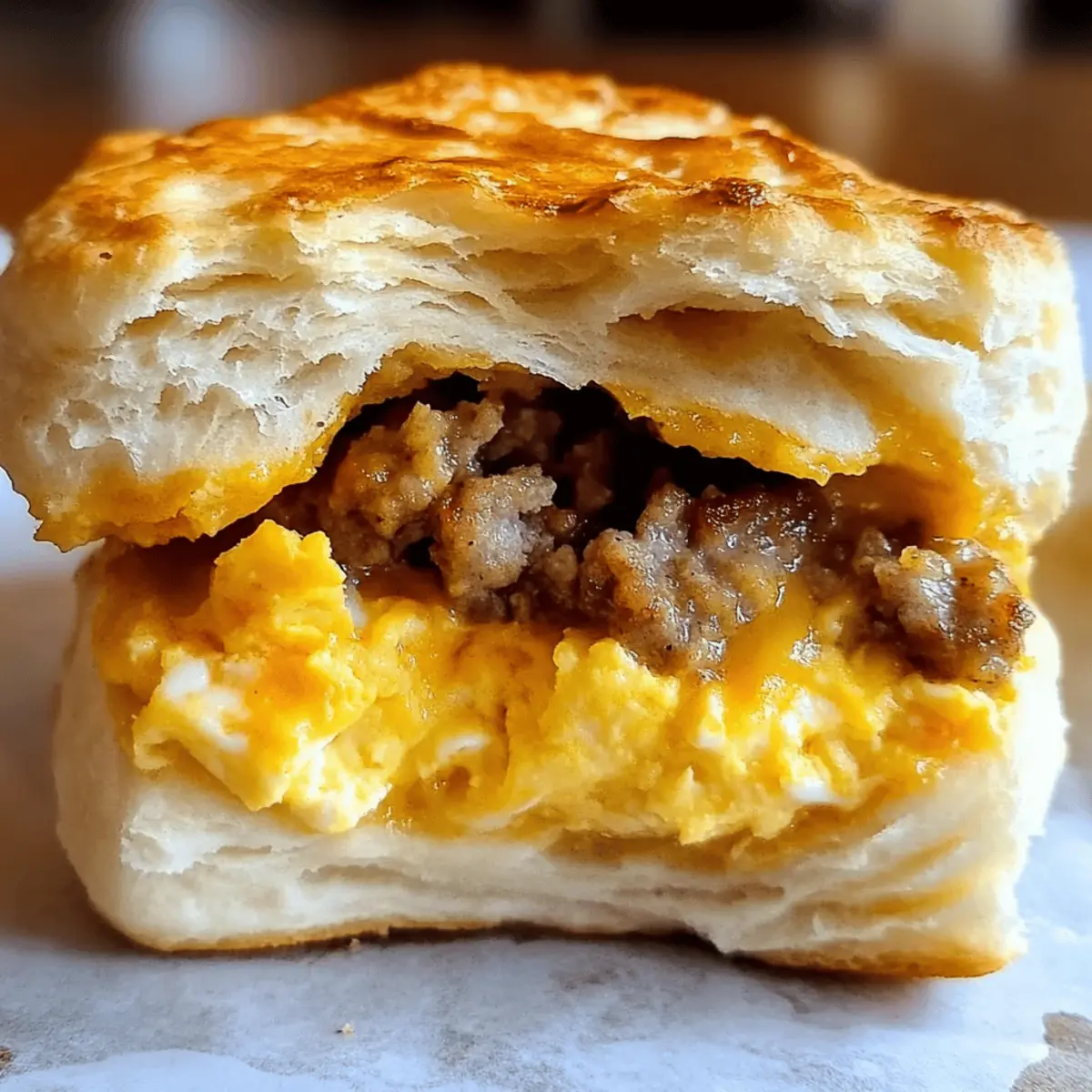 Sausage Egg and Cheese Stuffed Biscuits for a Blissful Breakfast
