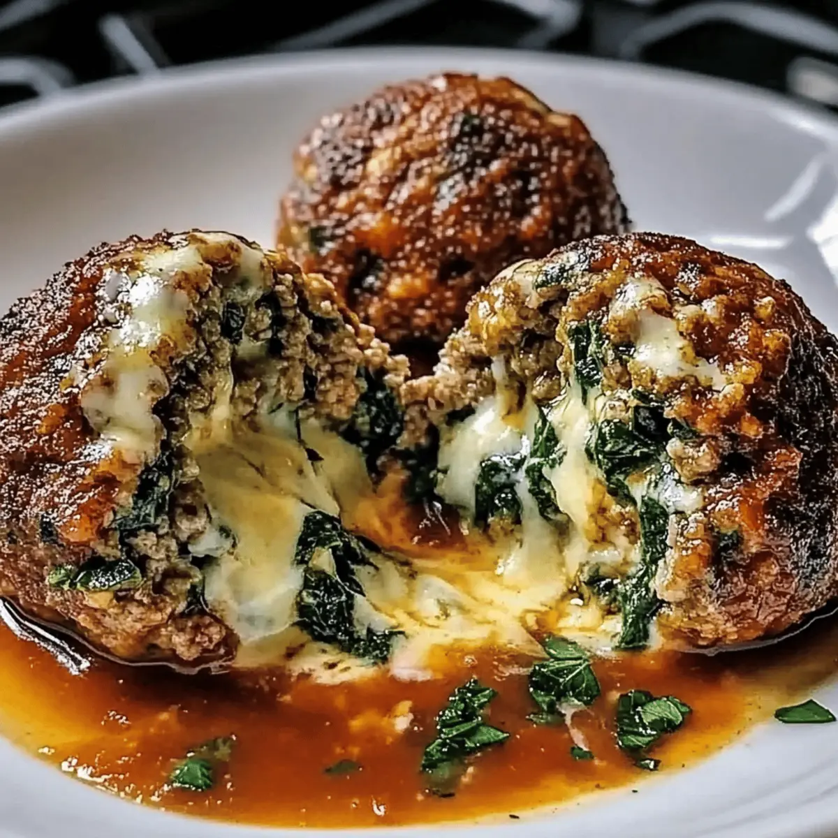 Spinach Garlic Meatballs with Mozzarella for Healthy Comfort