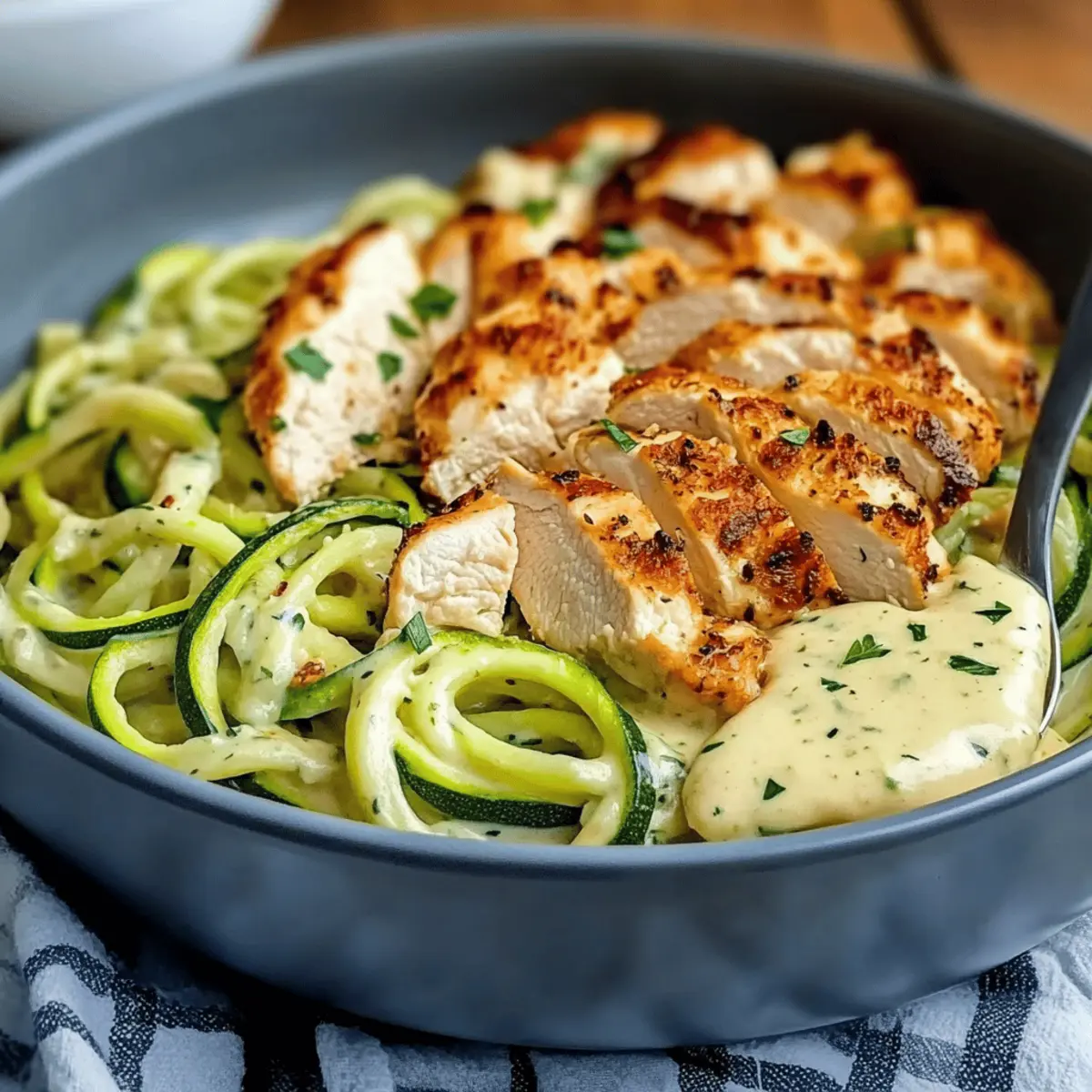 Zucchini Noodle Chicken Alfredo: Guilt-Free Creamy Delight