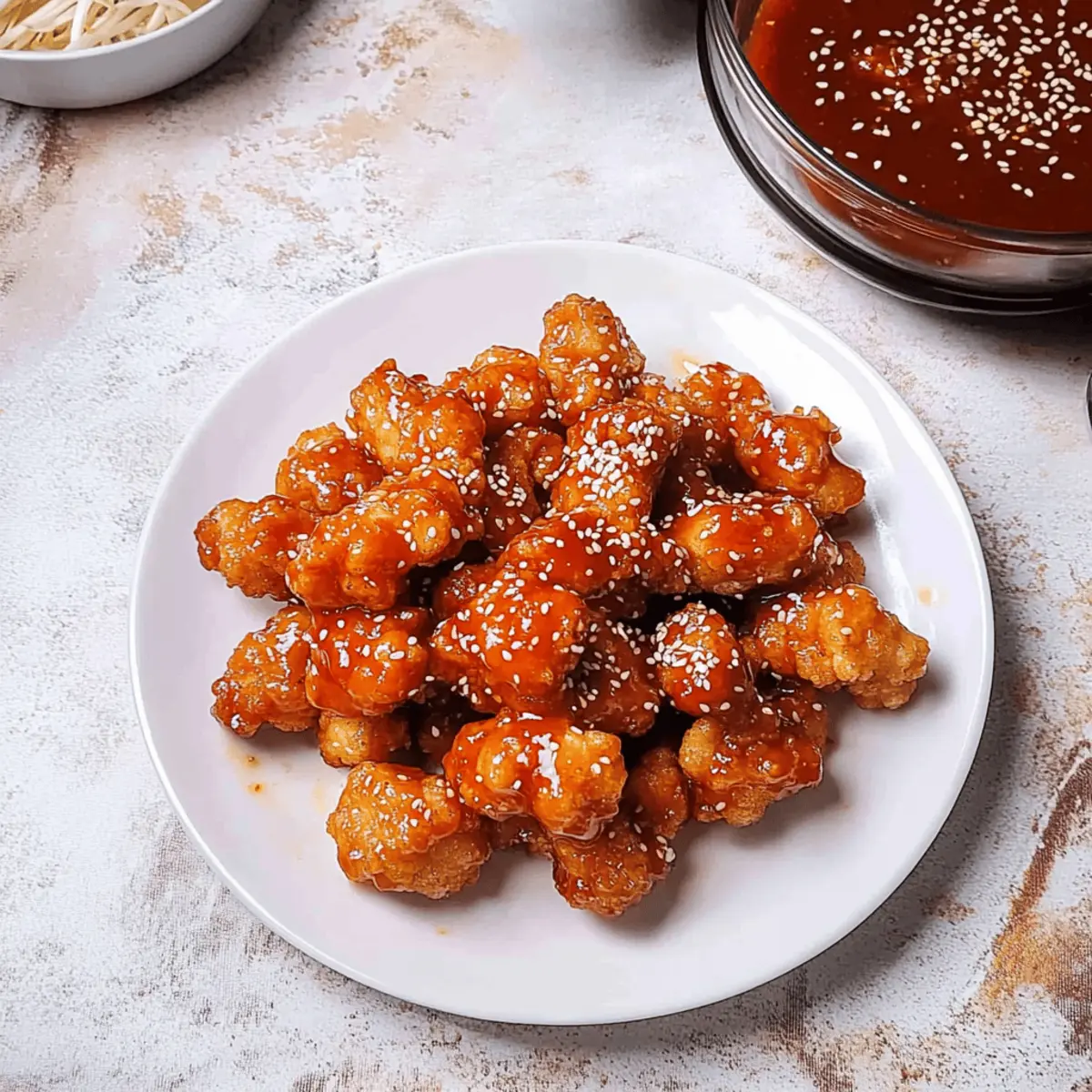 Crispy Korean Popcorn Chicken with Sweet-Spicy Gochujang Sauce