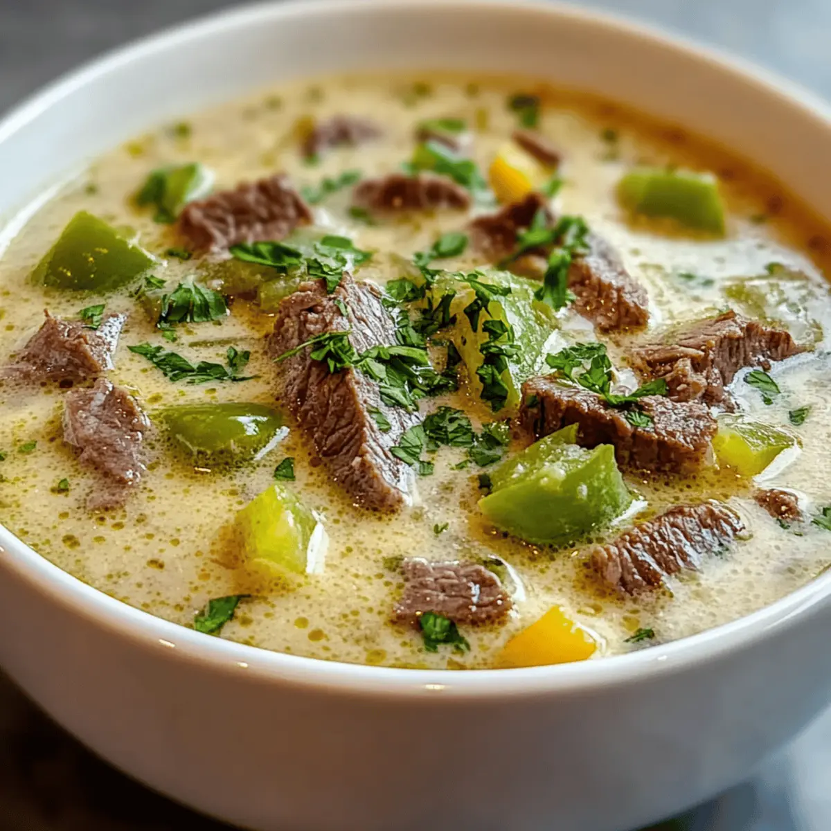 Creamy Philly Cheese Steak Soup for Cozy Nights