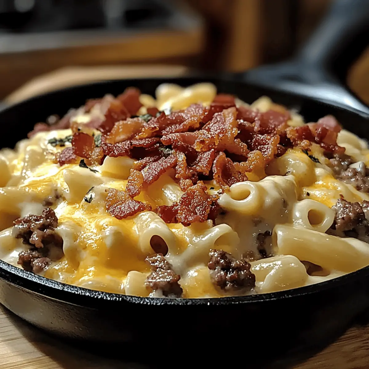 Creamy Bacon Cheeseburger Alfredo Pasta You’ll Crave!