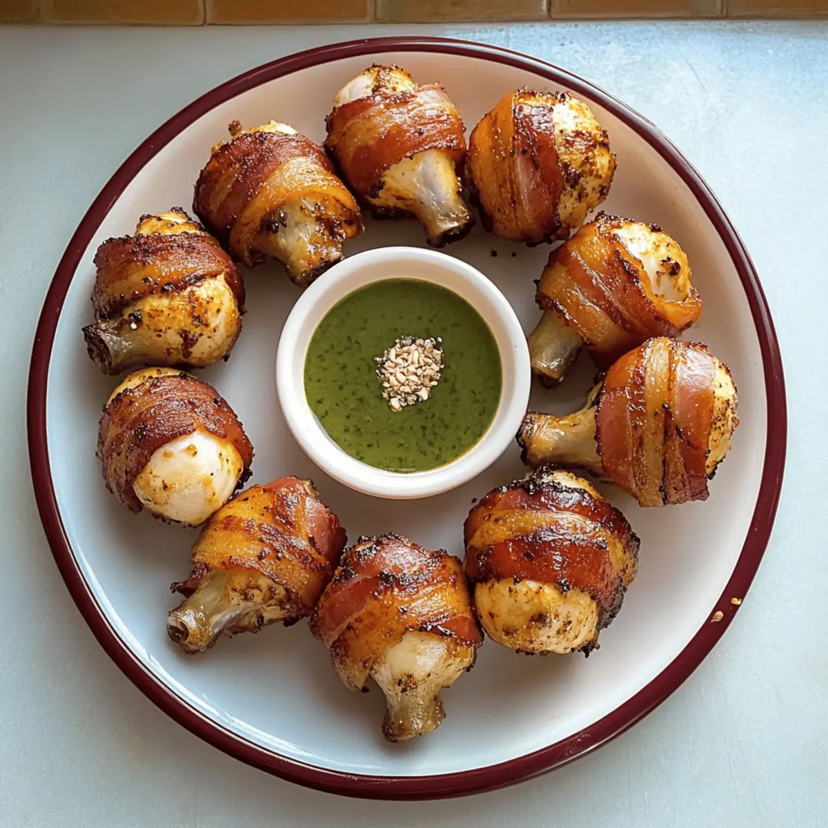 Bacon Wrapped Chicken Lollipops