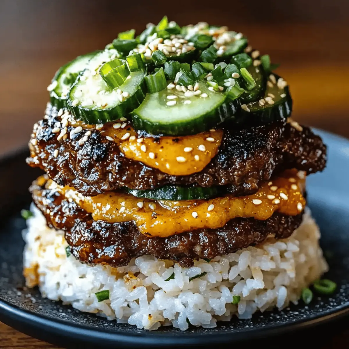 Korean BBQ Beef Rice Stack: Comforting Flavor in Every Bite