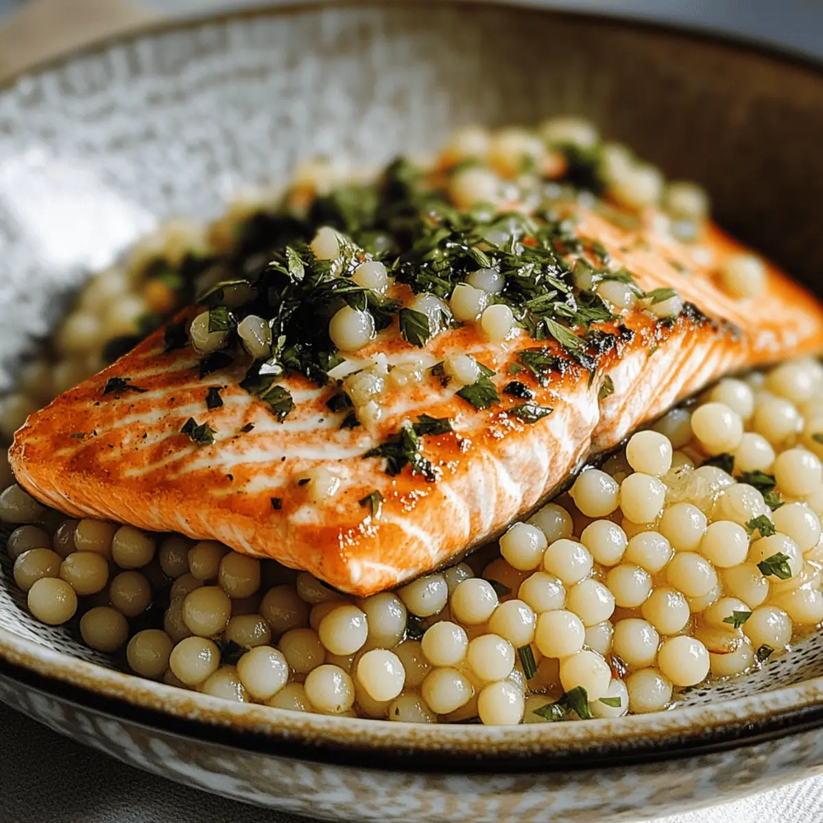 Herbed Pearl Couscous and Salmon for a Fresh Dinner Delight