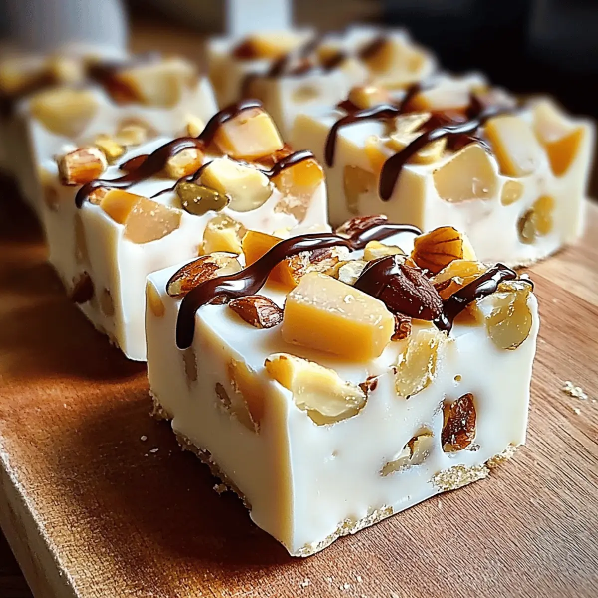 Chewy Homemade Nougat Bars with a Chocolatey Surprise