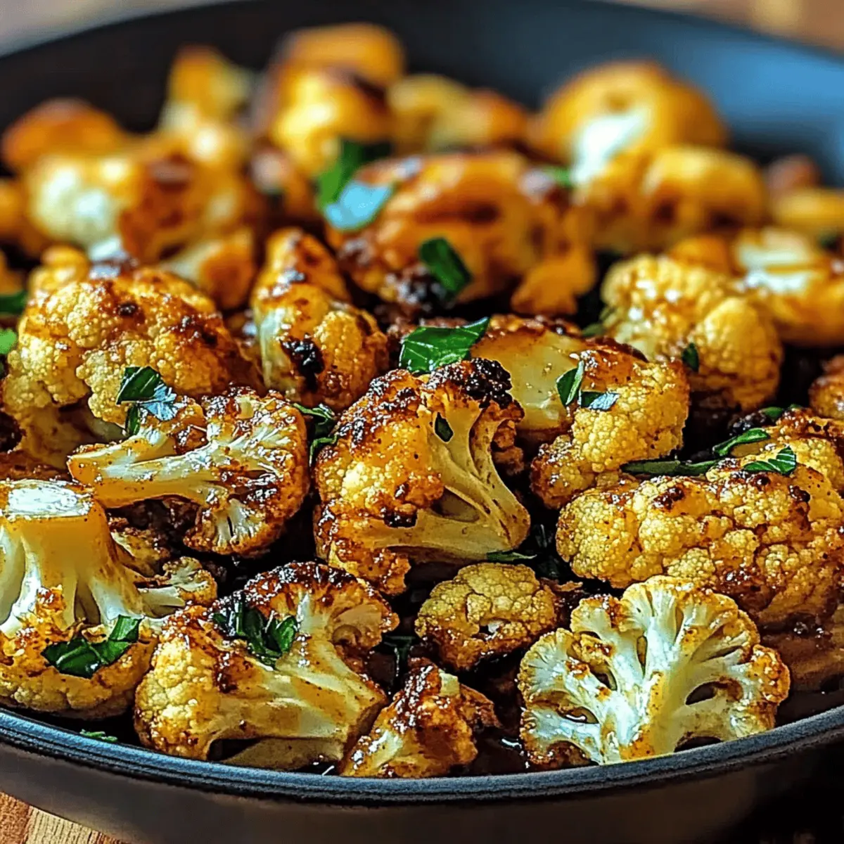 Sweet and Spicy Honey Curry Roasted Cauliflower Bliss