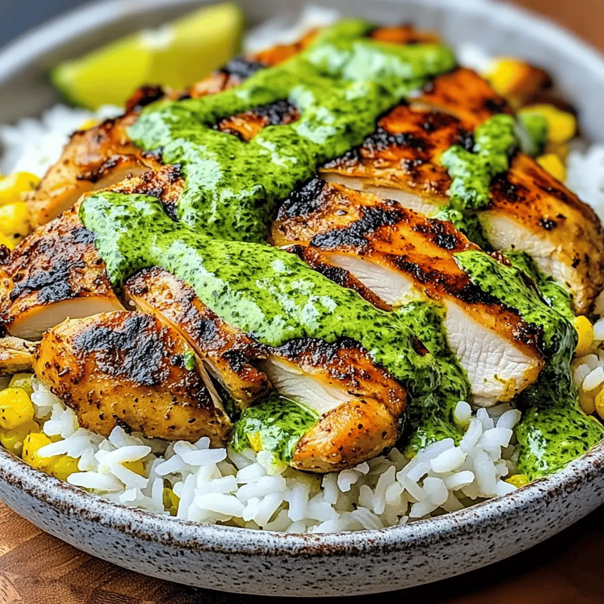 Savory Peruvian Chicken and Rice with Zesty Green Sauce