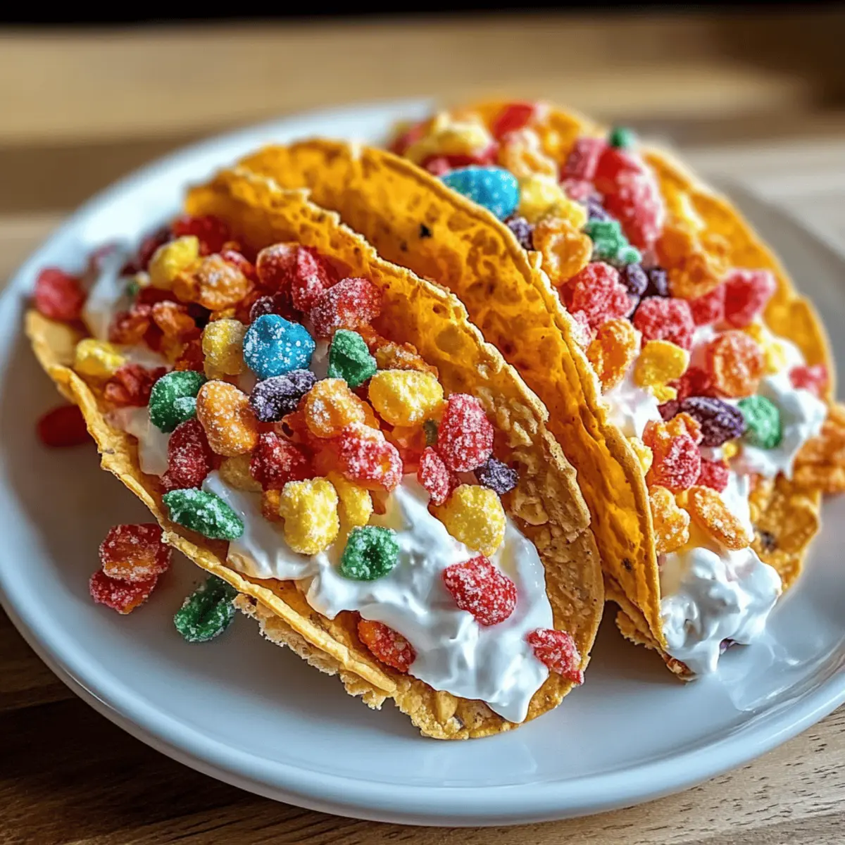 Fruity Pebbles Cheesecake Tacos – A Colorful Sweet Adventure