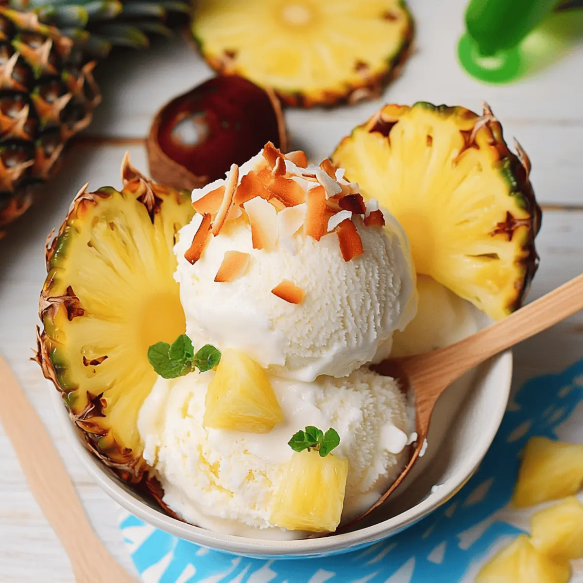 Creamy Piña Colada Ice Cream for Tropical Bliss at Home