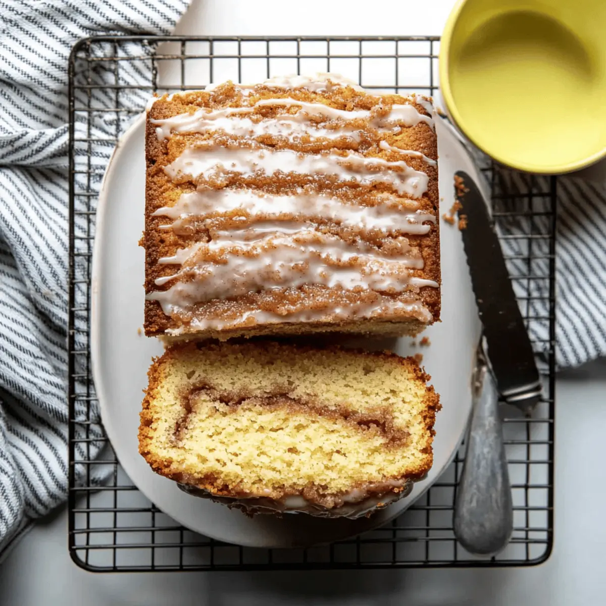 Moist Sour Cream Coffee Cake Loaf with Irresistible Swirl