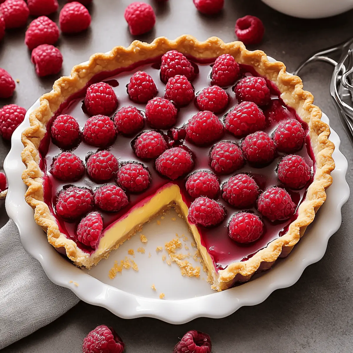 Delightful Raspberry Tart with Creamy Custard Bliss