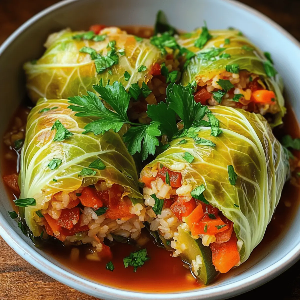 Comforting Vegetarian Stuffed Cabbage Rolls for Cozy Nights