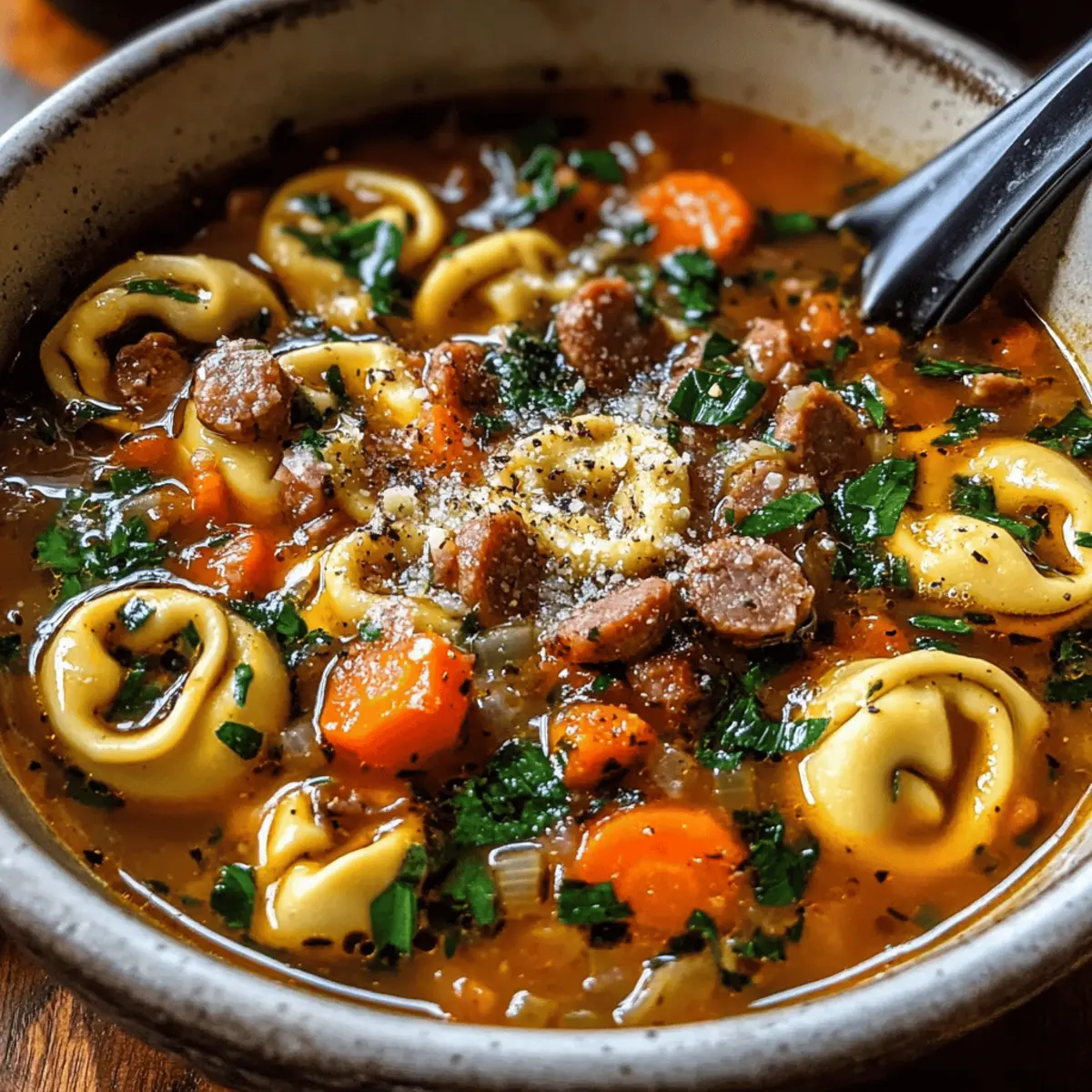 Cozy Autumn Tortellini Soup with Sausage for Comfort Nights