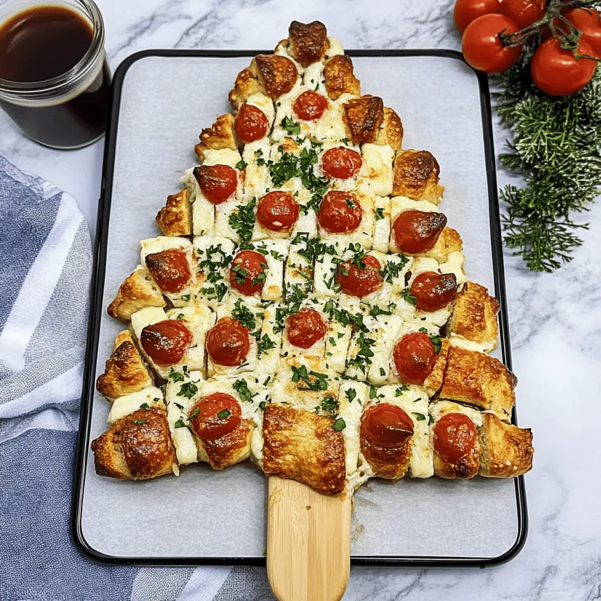 Cheesy Christmas Tree Pull Apart Bread for Festive Fun