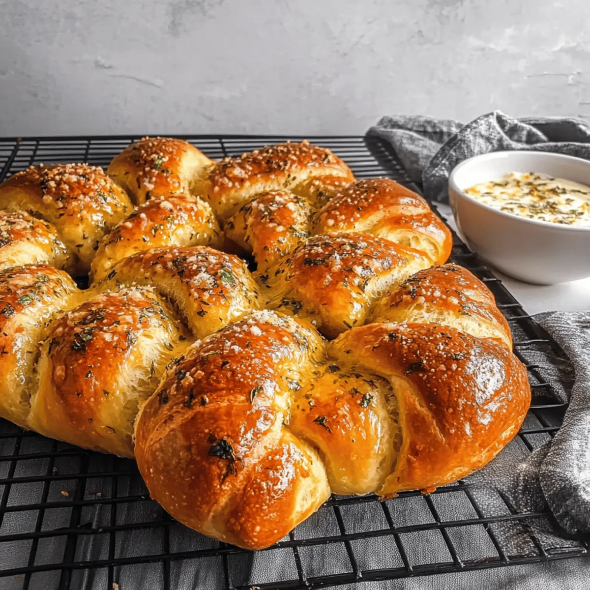 Cheesy Garlic Butter and Herb Star Bread for Festive Gatherings