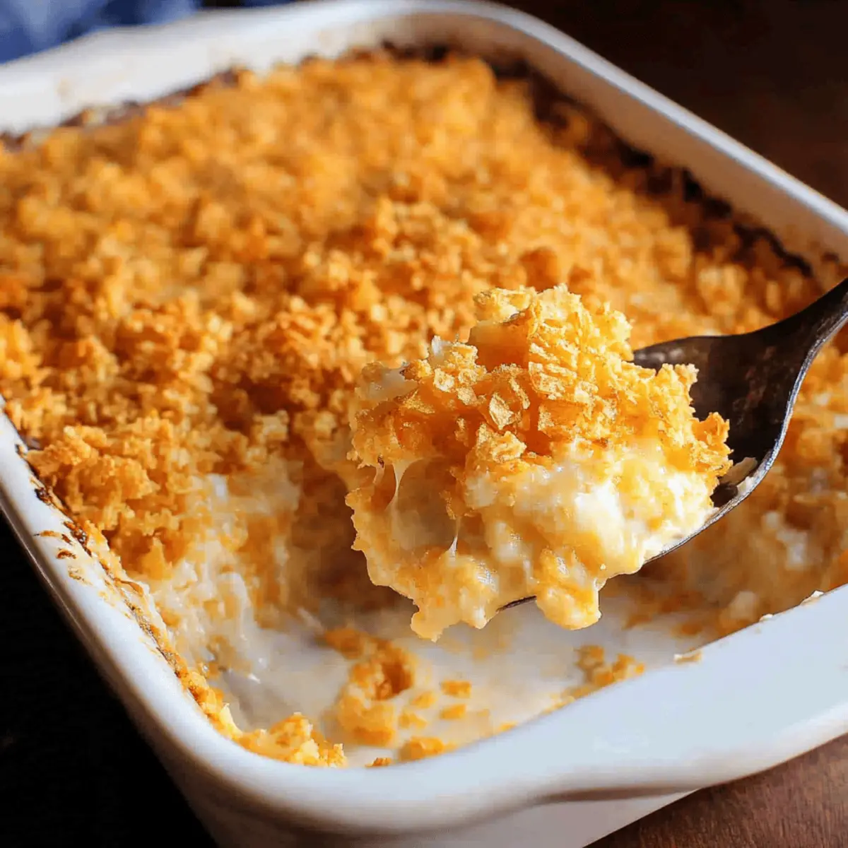 Cheesy Potato Casserole with French Onion Dip Heaven