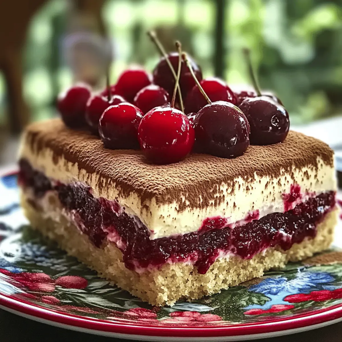 Indulge in Cherry Amaretto Tiramisu Dessert: A No-Bake Delight
