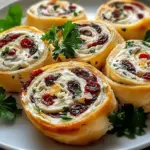 Cranberry Feta Pinwheels with Cream Cheese