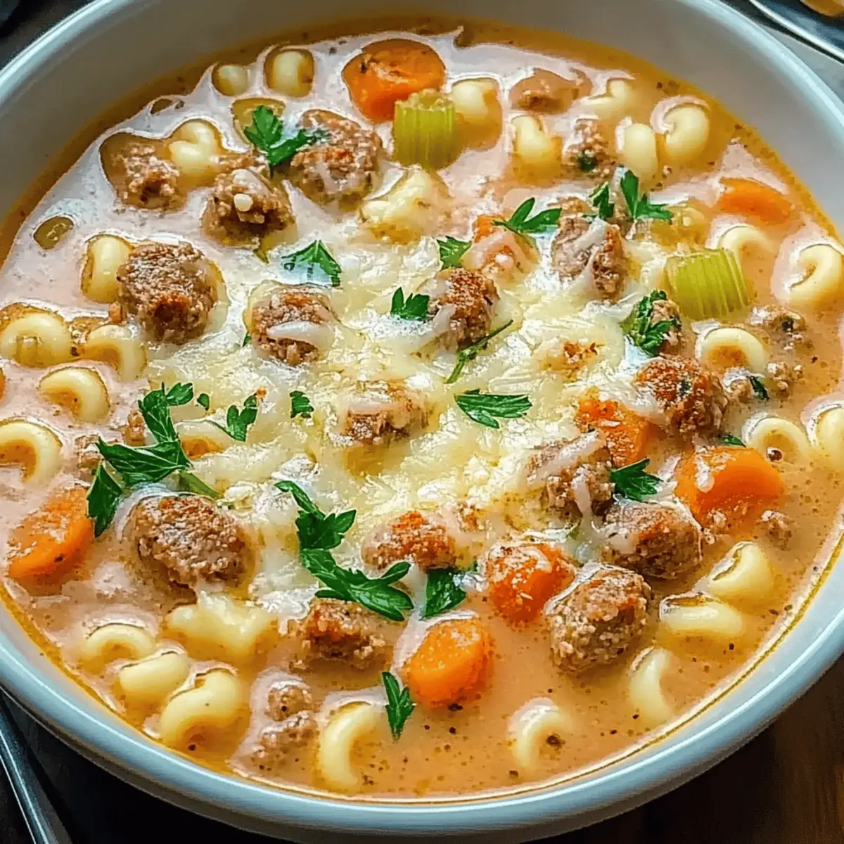 Creamy Parmesan Italian Beef Sausage Soup for Cozy Nights