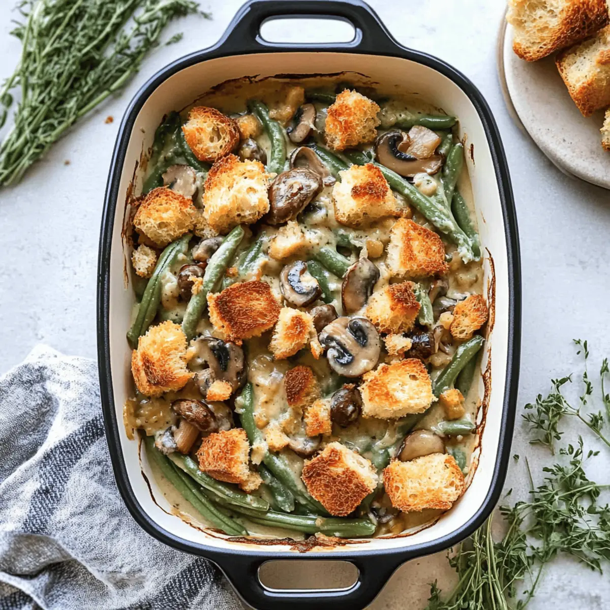 Creamy Green Bean Casserole with Cashew Cream Delight