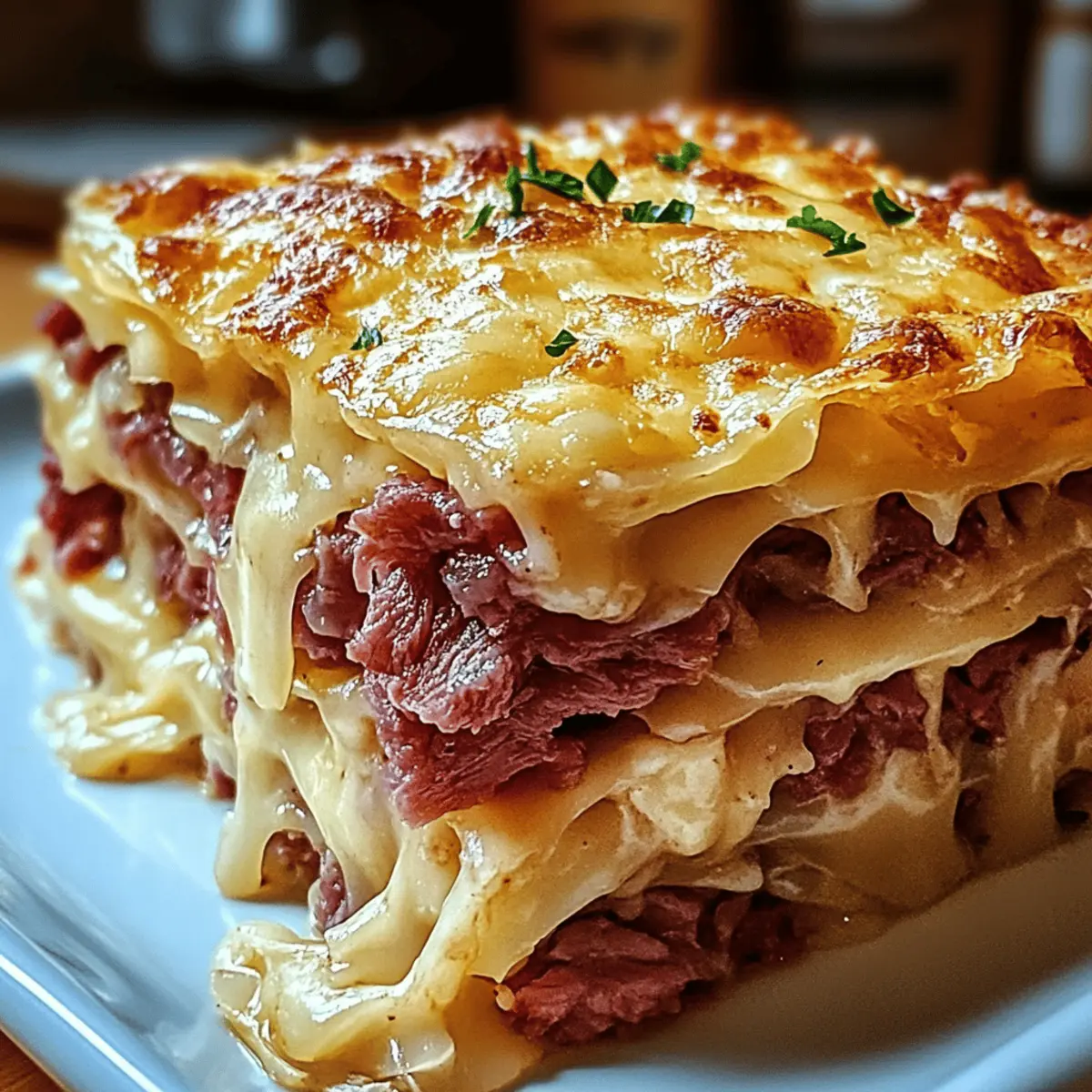 Savory Homemade Reuben Bake: Comforting Casserole Delight