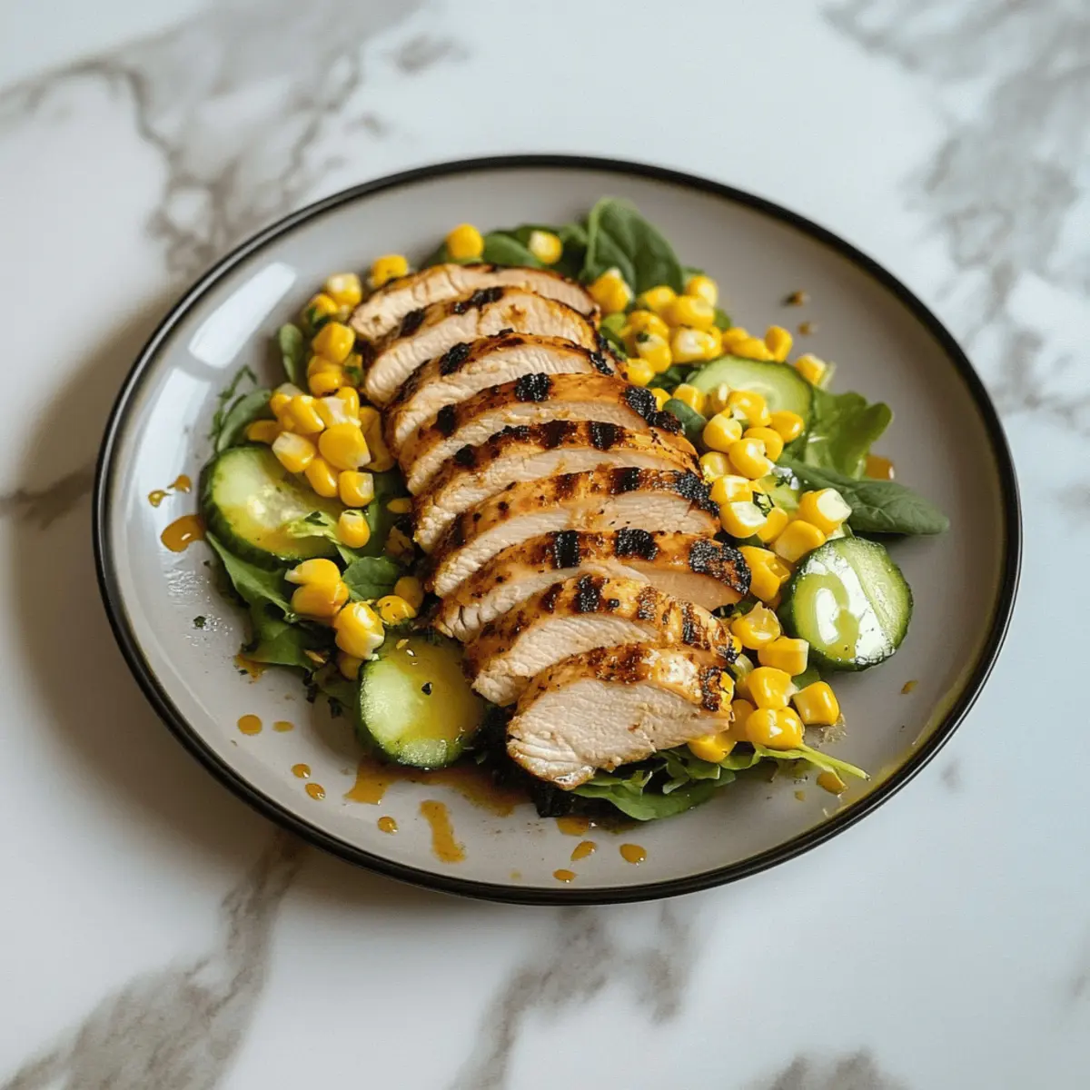 Delicious Honey-Mustard Grilled Chicken & Corn Salad for Two