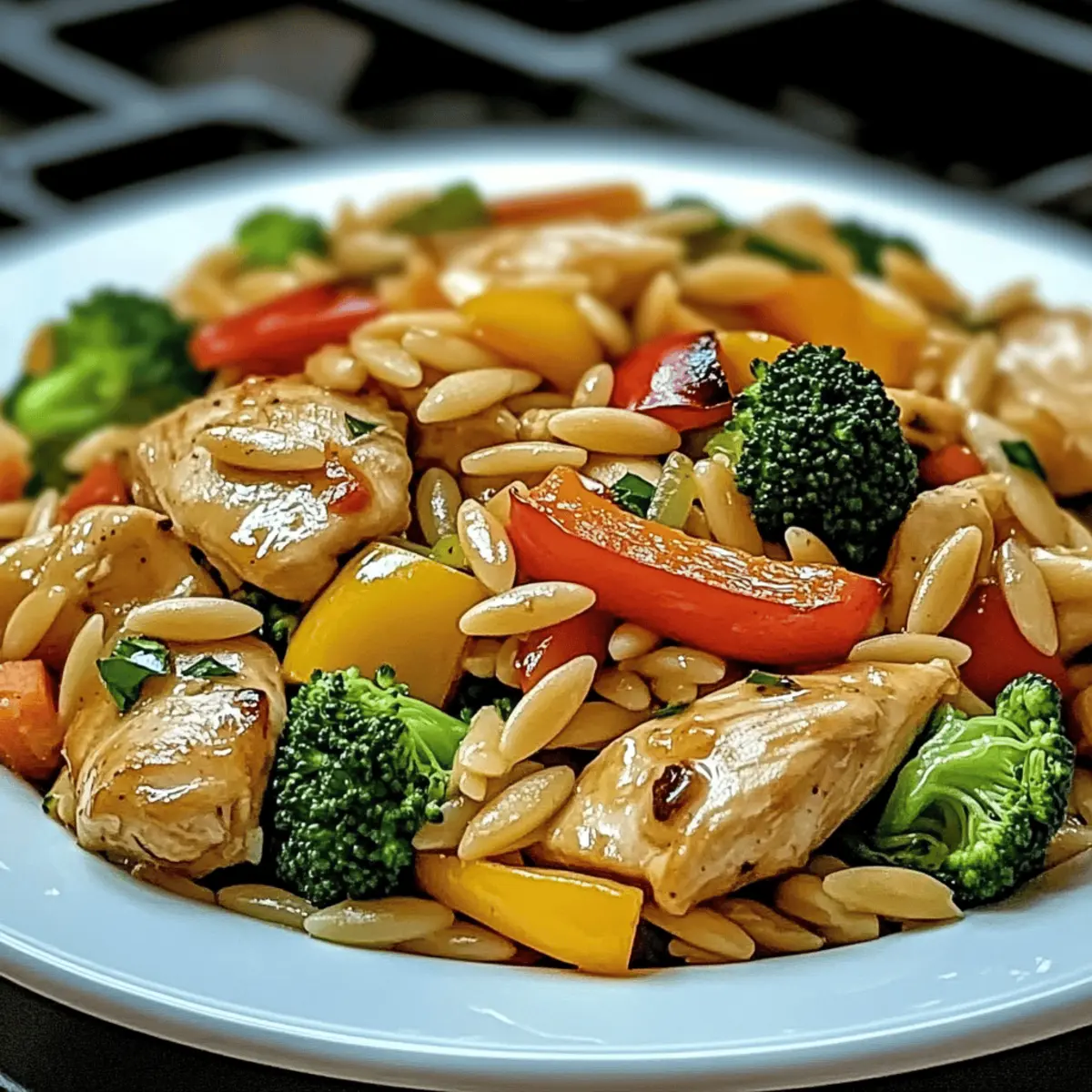 Lemon Chicken & Veggie Orzo Stir Fry for Quick Family Nights