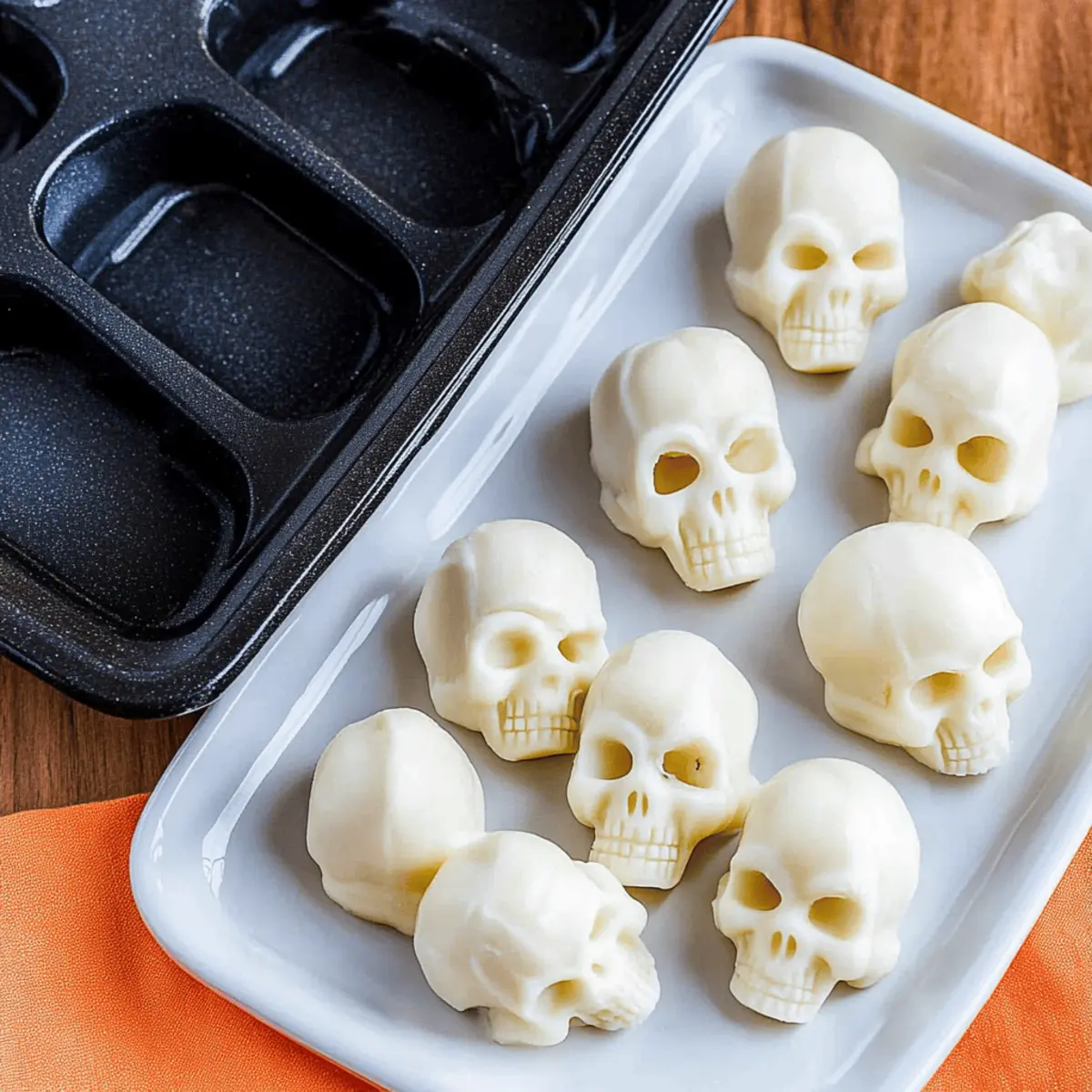Delightful Mozzarella Cheese Skulls for a Spooky Halloween