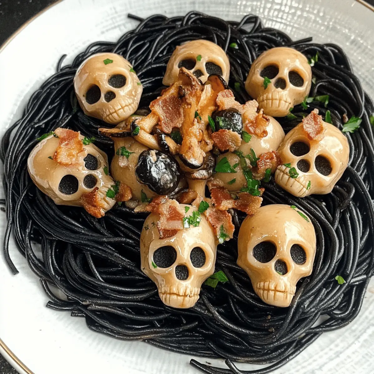 Mushroom Skulls Spooky Pasta: A Fun Halloween Feast