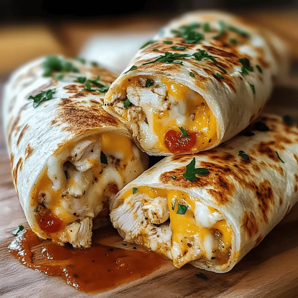 Ooey-Gooey Cheesy Garlic Chicken Wraps for Cozy Nights