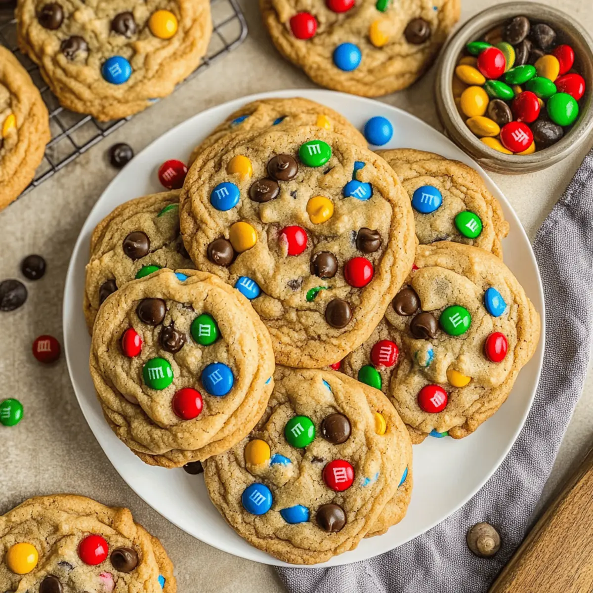 Indulge in Soft Peanut Butter M&M Cookies Anytime!