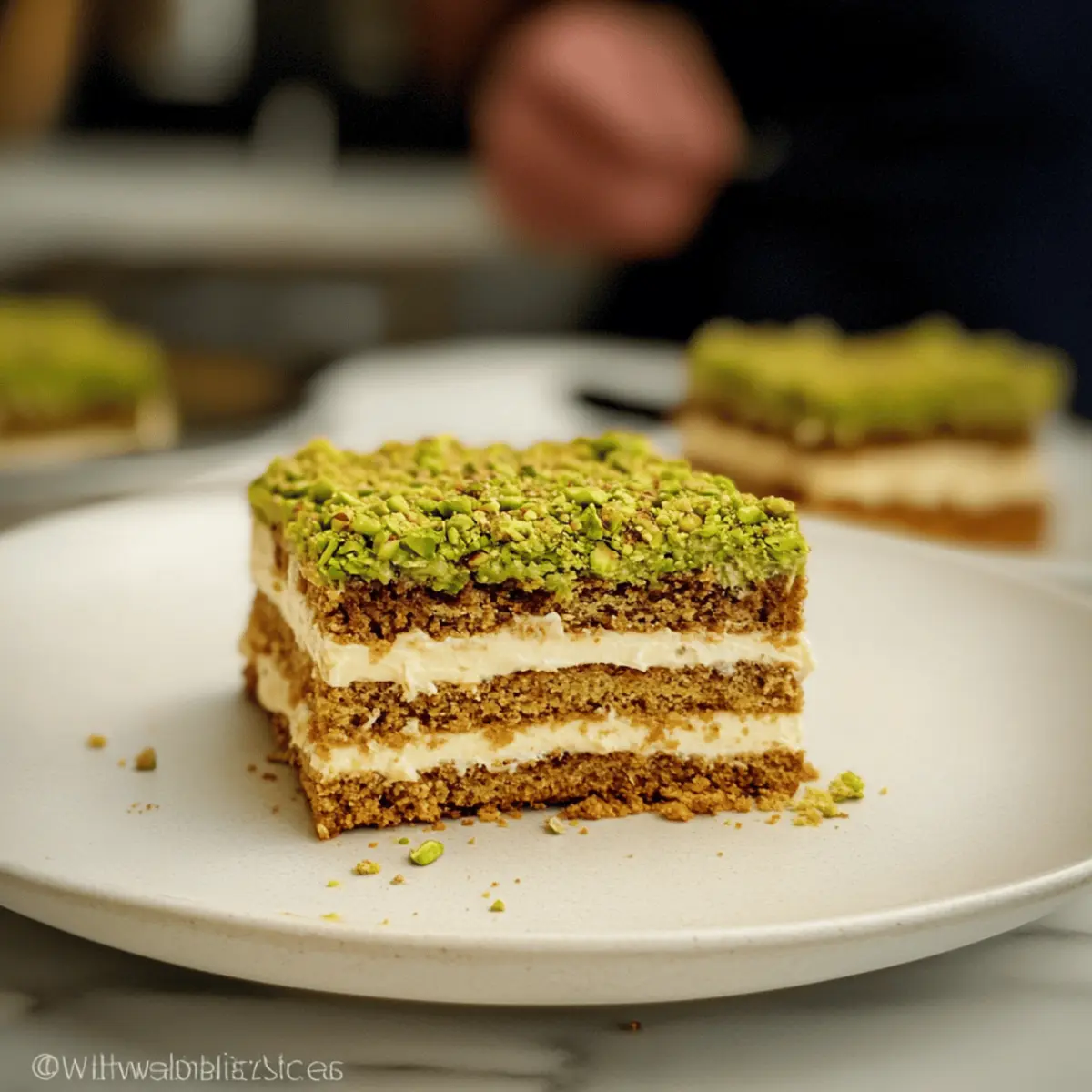 Nutty Pistachio Tiramisu That's Egg-Free and Delicious