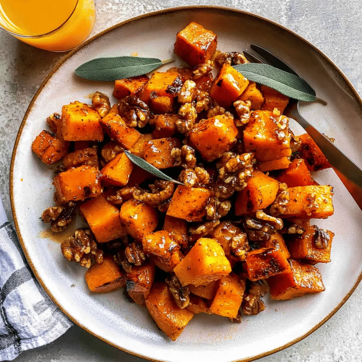 Roasted Butternut Squash with Candied Walnuts Bliss