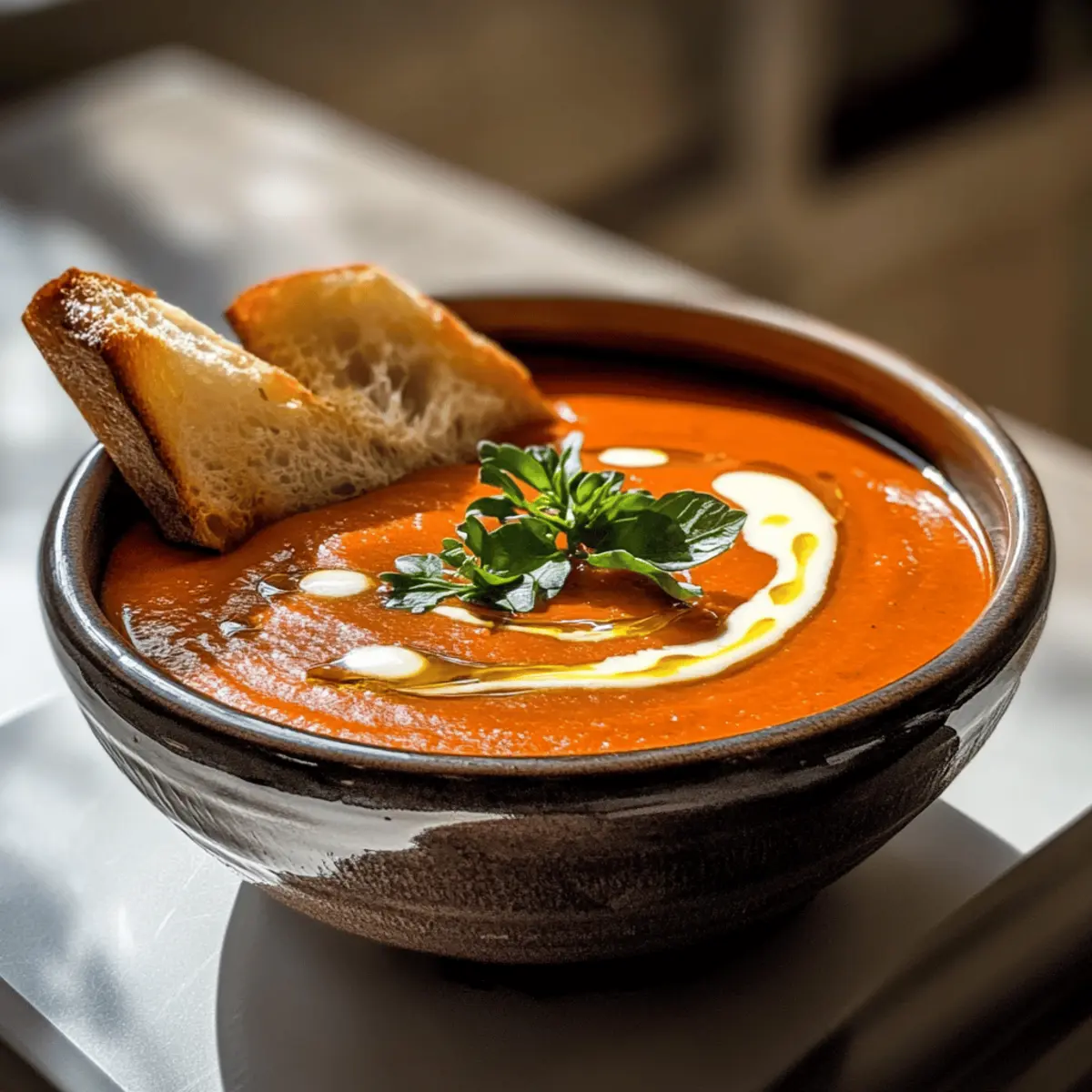 Roasted Red Pepper Gouda Soup for Cozy Nights In