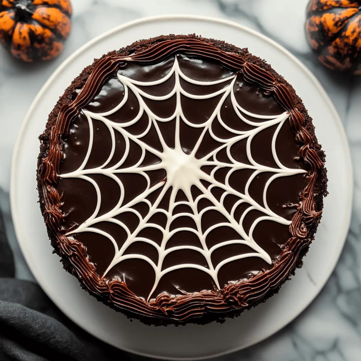 Indulge in Irresistible Spiderweb Chocolate Cake Magic