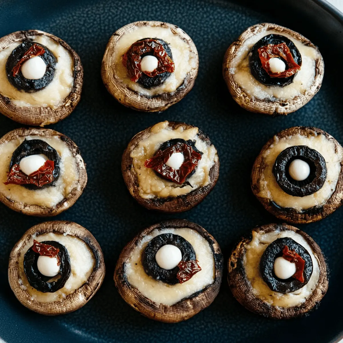 Stuffed Mushroom Eyeballs: A Cheesy Delightful Twist